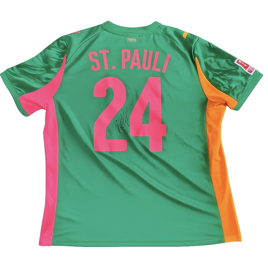 Emil Gazdov St Pauli Game worn Jersey with autograph -image-2